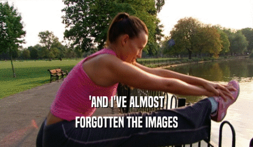 'AND I'VE ALMOST FORGOTTEN THE IMAGES 