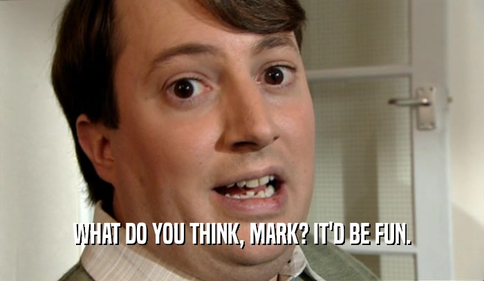 WHAT DO YOU THINK, MARK? IT'D BE FUN.  