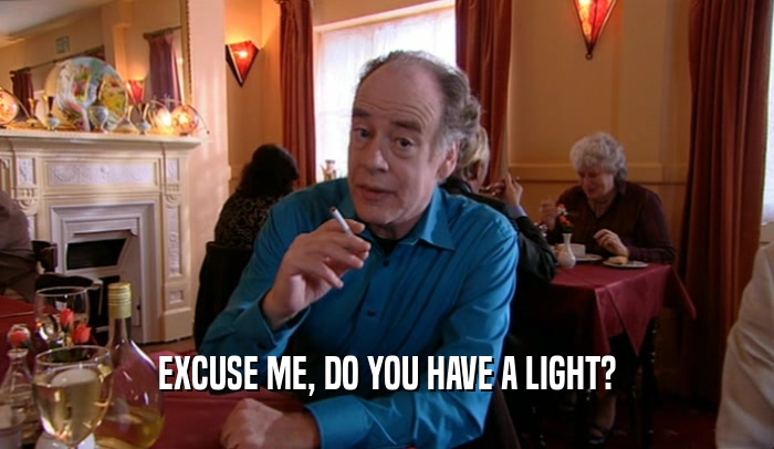 EXCUSE ME, DO YOU HAVE A LIGHT?
  