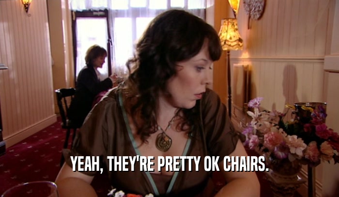 YEAH, THEY'RE PRETTY OK CHAIRS.
  
