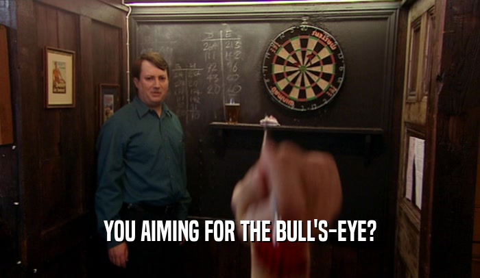 YOU AIMING FOR THE BULL'S-EYE?  