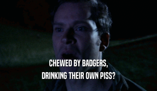 CHEWED BY BADGERS, DRINKING THEIR OWN PISS? 