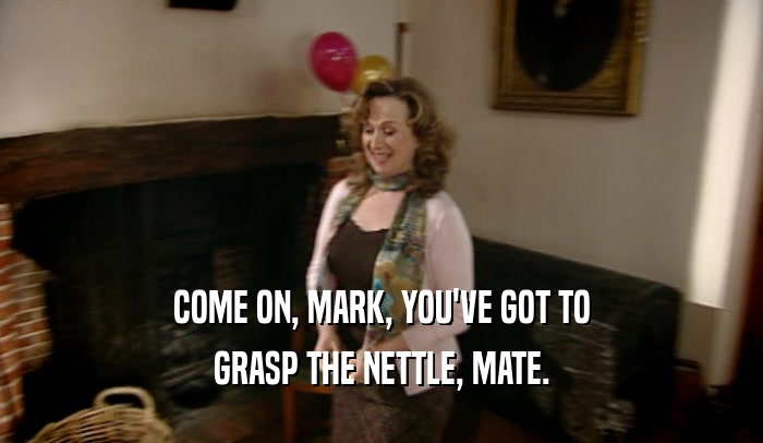 COME ON, MARK, YOU'VE GOT TO GRASP THE NETTLE, MATE. 