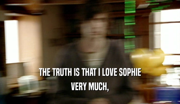THE TRUTH IS THAT I LOVE SOPHIE VERY MUCH, 