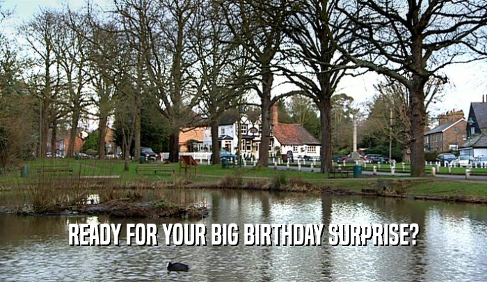 READY FOR YOUR BIG BIRTHDAY SURPRISE?  