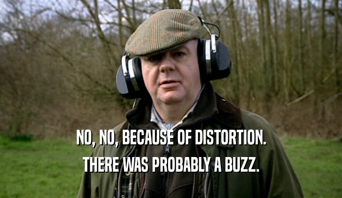 NO, NO, BECAUSE OF DISTORTION. THERE WAS PROBABLY A BUZZ. 
