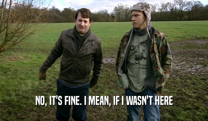 NO, IT'S FINE. I MEAN, IF I WASN'T HERE  