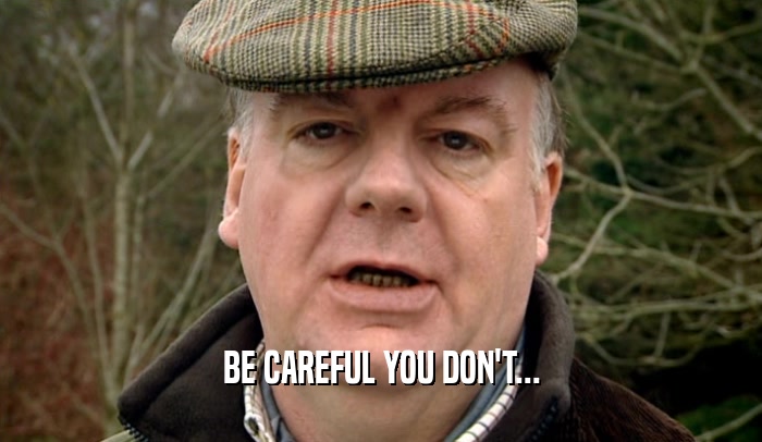 BE CAREFUL YOU DON'T...  