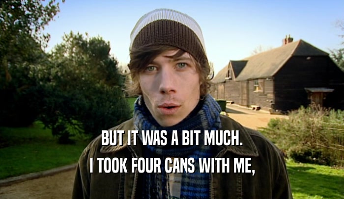 BUT IT WAS A BIT MUCH. I TOOK FOUR CANS WITH ME, 