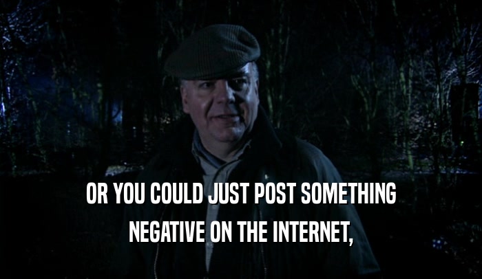 OR YOU COULD JUST POST SOMETHING NEGATIVE ON THE INTERNET, 