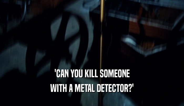 'CAN YOU KILL SOMEONE WITH A METAL DETECTOR?' 