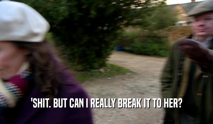 'SHIT. BUT CAN I REALLY BREAK IT TO HER?  