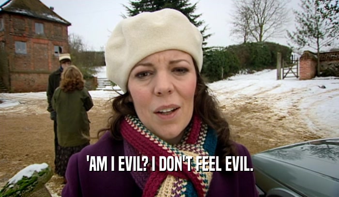 'AM I EVIL? I DON'T FEEL EVIL.  
