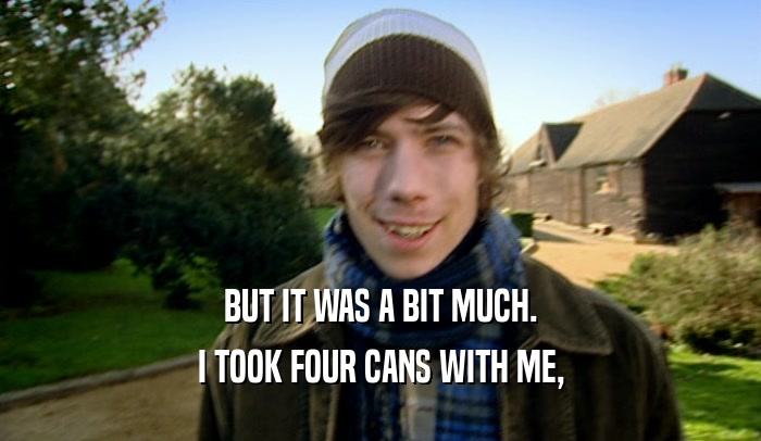 BUT IT WAS A BIT MUCH. I TOOK FOUR CANS WITH ME, 