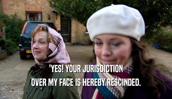 'YES! YOUR JURISDICTION OVER MY FACE IS HEREBY RESCINDED. 