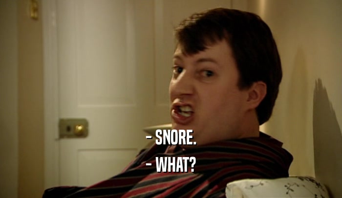 - SNORE. - WHAT? 