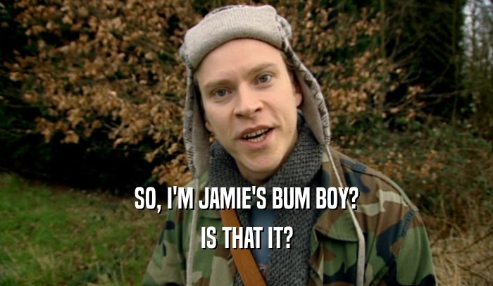 SO, I'M JAMIE'S BUM BOY? IS THAT IT? 