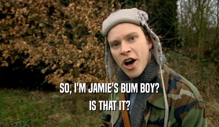 SO, I'M JAMIE'S BUM BOY? IS THAT IT? 