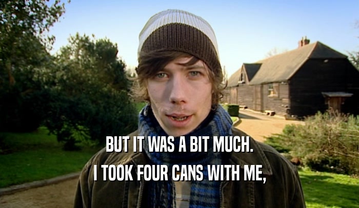 BUT IT WAS A BIT MUCH. I TOOK FOUR CANS WITH ME, 