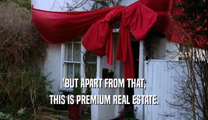 'BUT APART FROM THAT, THIS IS PREMIUM REAL ESTATE. 