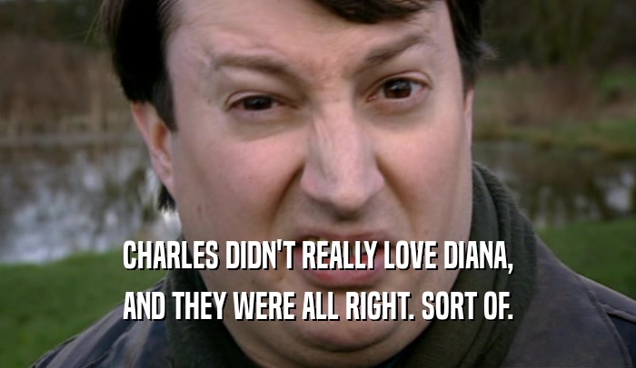 CHARLES DIDN'T REALLY LOVE DIANA,
 AND THEY WERE ALL RIGHT. SORT OF.
 