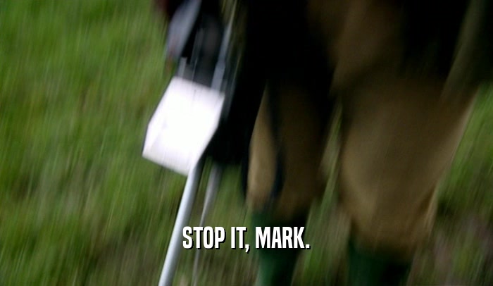 STOP IT, MARK.
  
