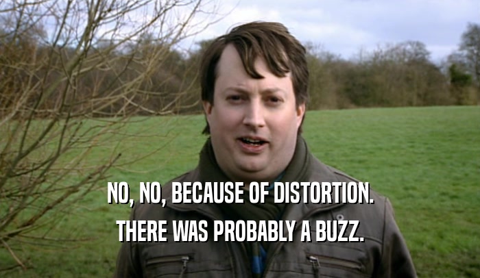 NO, NO, BECAUSE OF DISTORTION. THERE WAS PROBABLY A BUZZ. 