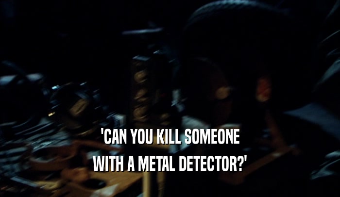 'CAN YOU KILL SOMEONE WITH A METAL DETECTOR?' 