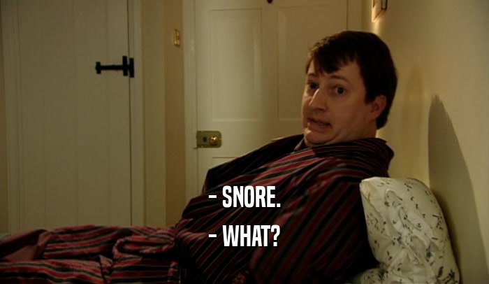 - SNORE. - WHAT? 