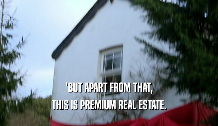 'BUT APART FROM THAT, THIS IS PREMIUM REAL ESTATE. 
