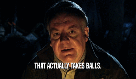 THAT ACTUALLY TAKES BALLS.  