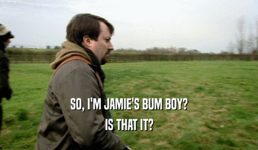 SO, I'M JAMIE'S BUM BOY? IS THAT IT? 