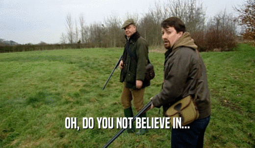 OH, DO YOU NOT BELIEVE IN...  
