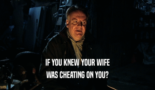IF YOU KNEW YOUR WIFE WAS CHEATING ON YOU? 