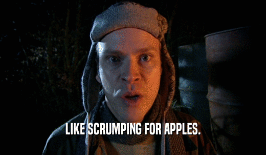LIKE SCRUMPING FOR APPLES.  