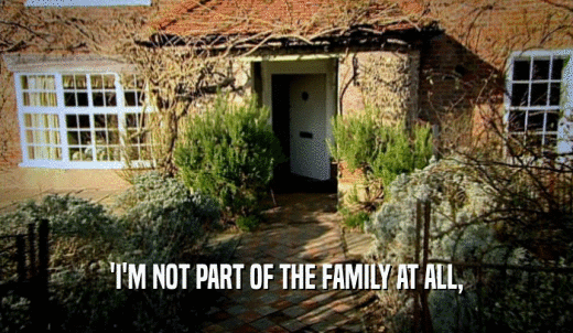 'I'M NOT PART OF THE FAMILY AT ALL,  