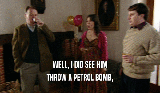 WELL, I DID SEE HIM THROW A PETROL BOMB, 