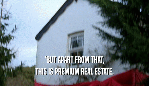 'BUT APART FROM THAT, THIS IS PREMIUM REAL ESTATE. 
