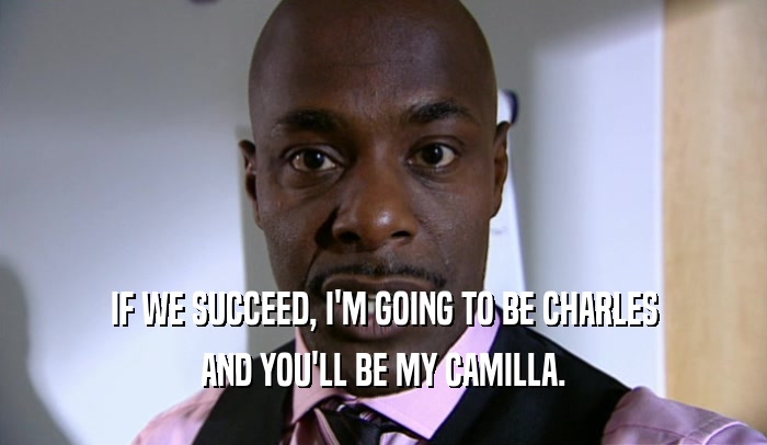 IF WE SUCCEED, I'M GOING TO BE CHARLES AND YOU'LL BE MY CAMILLA. 