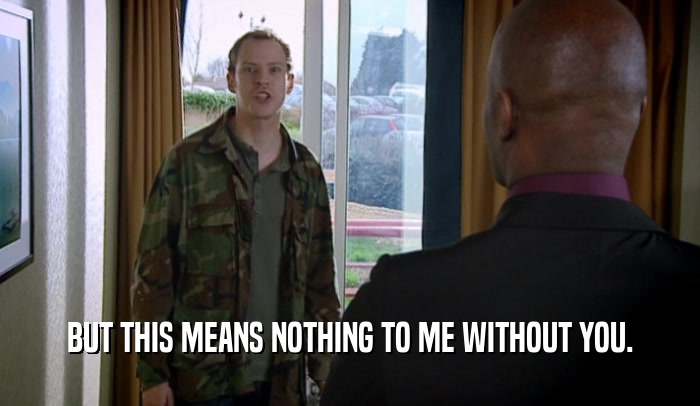 BUT THIS MEANS NOTHING TO ME WITHOUT YOU.  