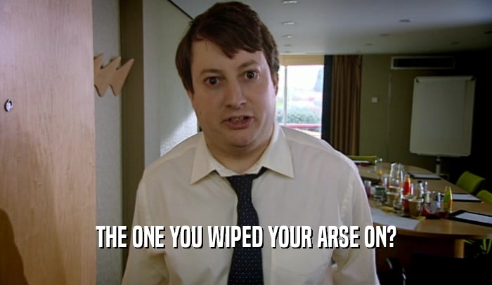 THE ONE YOU WIPED YOUR ARSE ON?  