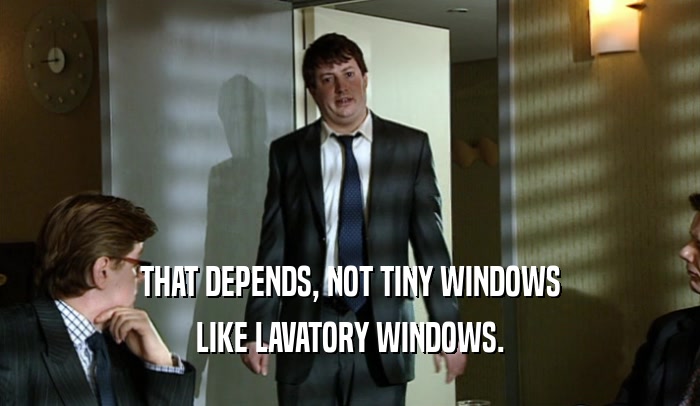 THAT DEPENDS, NOT TINY WINDOWS LIKE LAVATORY WINDOWS. 