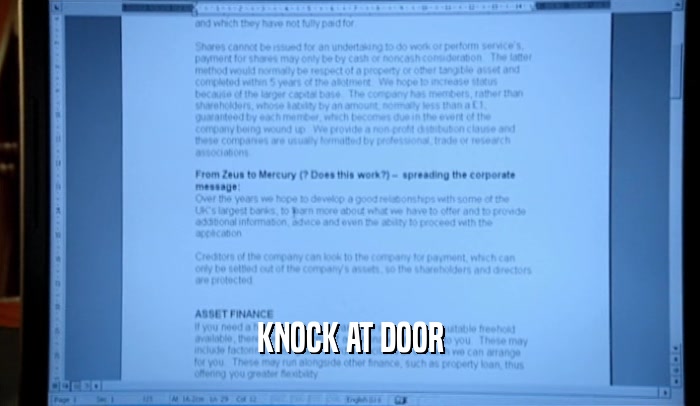 KNOCK AT DOOR  