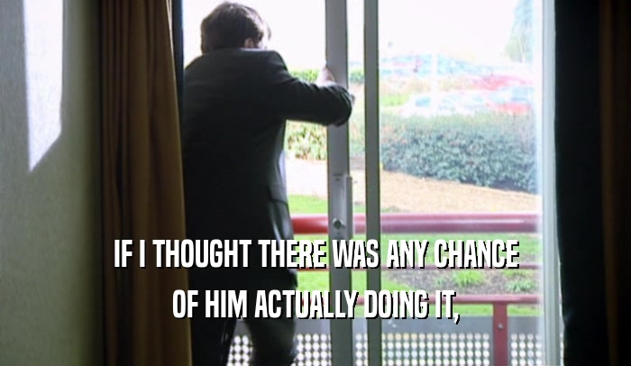 IF I THOUGHT THERE WAS ANY CHANCE OF HIM ACTUALLY DOING IT, 