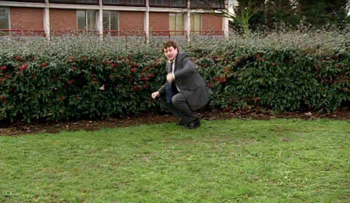 WHAT THE FUCK? WHY ARE YOU HIDING BEHIND A BUSH? 