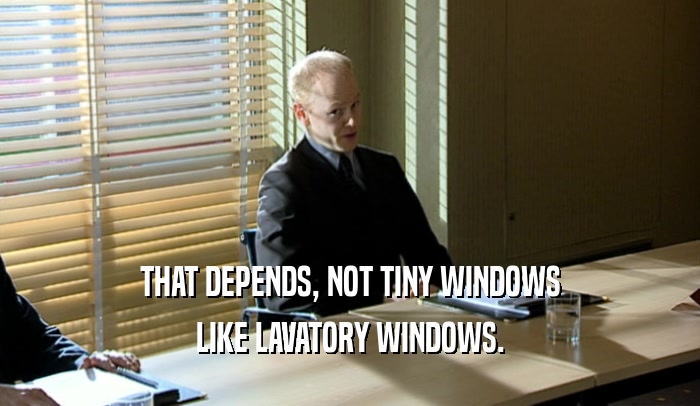 THAT DEPENDS, NOT TINY WINDOWS LIKE LAVATORY WINDOWS. 