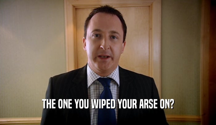 THE ONE YOU WIPED YOUR ARSE ON?  