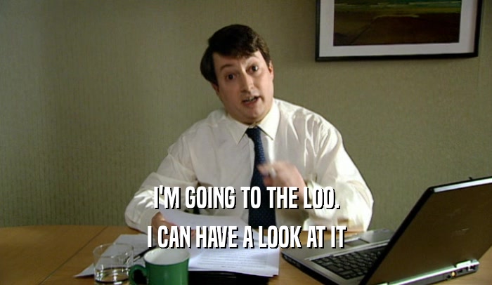 I'M GOING TO THE LOO. I CAN HAVE A LOOK AT IT 