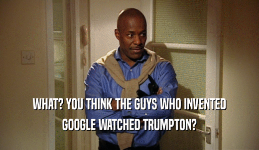 WHAT? YOU THINK THE GUYS WHO INVENTED GOOGLE WATCHED TRUMPTON? 