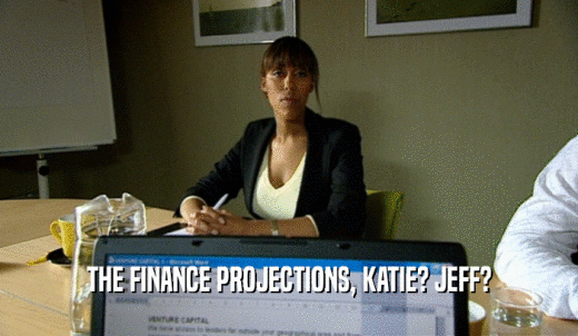 THE FINANCE PROJECTIONS, KATIE? JEFF?  